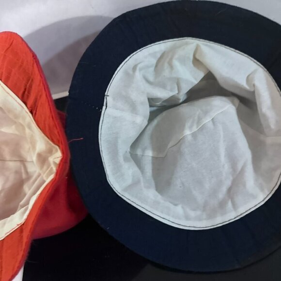 Beijing Olympics 2 Bucket Hats Vintage Rare Blue Red - Picture 4 of 5